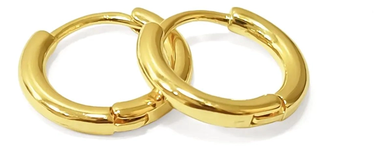 AROS ARGOLLA CON BISAGRA DE 13 MM ENCHAPADO EN ORO 18K - 1