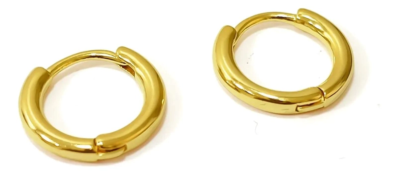 AROS ARGOLLA CON BISAGRA DE 13 MM ENCHAPADO EN ORO 18K - 2