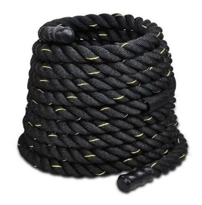 CUERDA FUNCIONAL NEGRA CON MANGOS PARA ENTRENAMIENTO DE 40 MM Y 10 METROS - 1