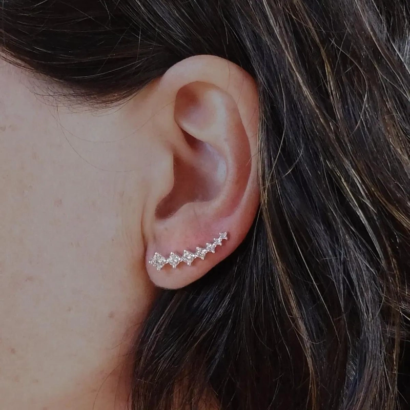 TREPADOR CON CIRCONES EN PLATA DE ALTA CALIDAD PARA USO DIARIO - 4
