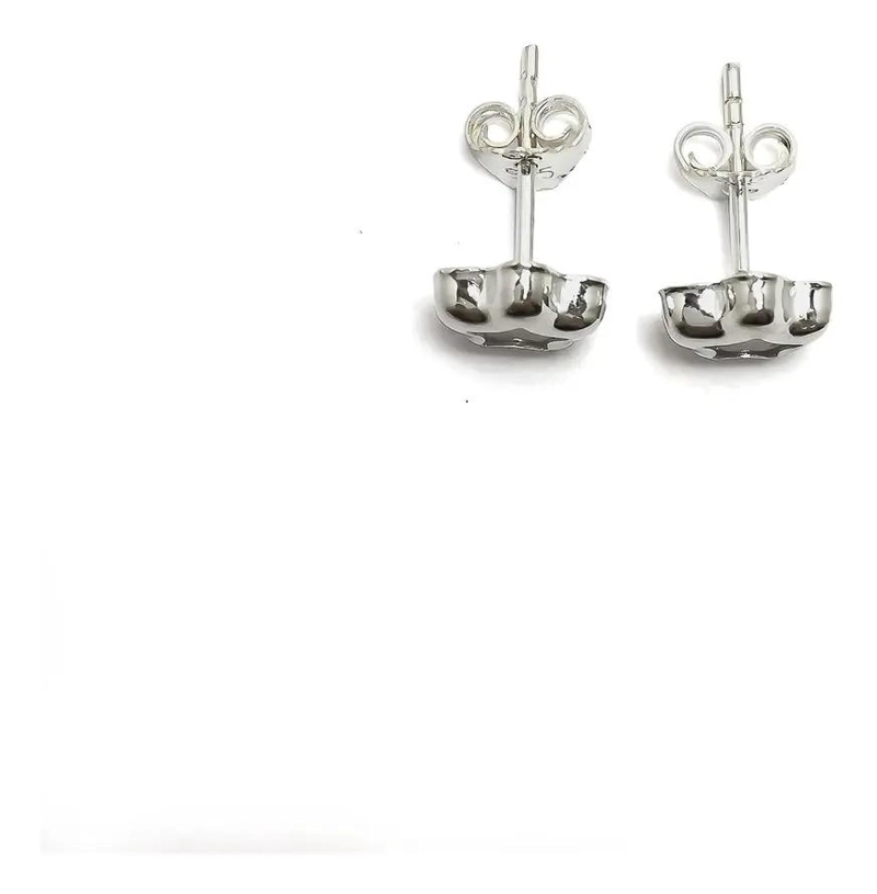 AROS DE PLATA FINA 925 CON CIRCON EN FORMA DE ESTRELLA DE 8MM - 2