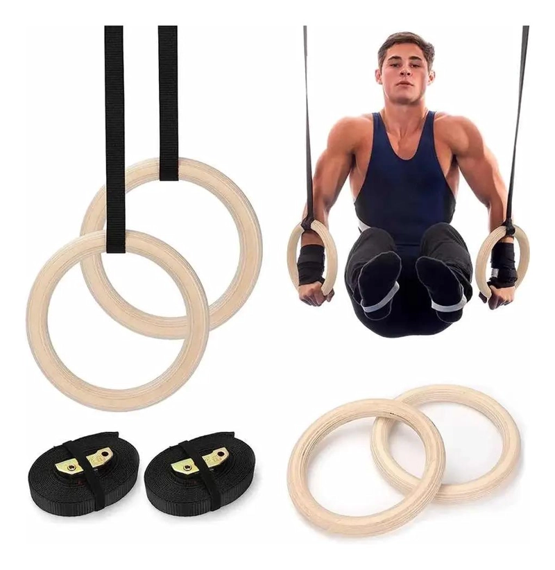ANILLAS PARA GIMNASIA OLIMPICA CON CORREAS Y HEBILLAS AJUSTABLES - 2