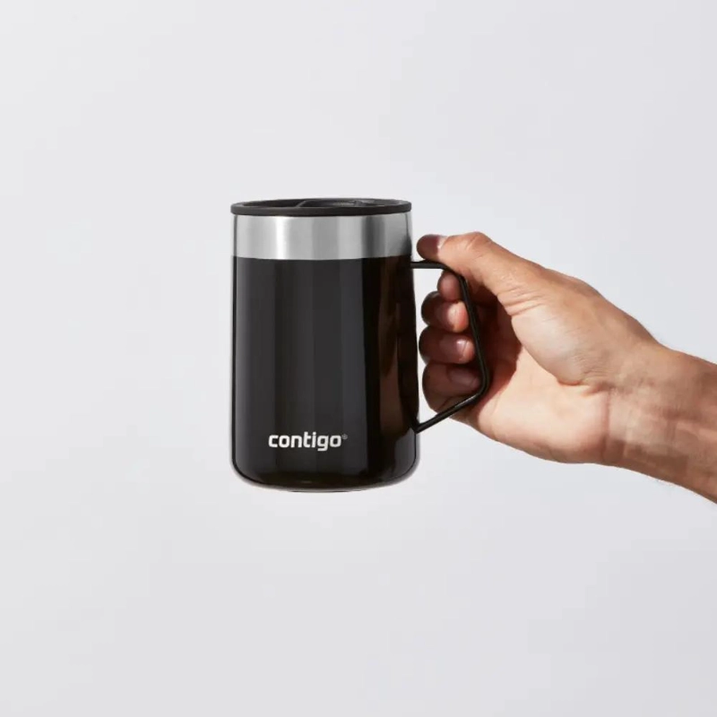TAZA TE RMICA PARA BEBIDAS DE 414 ML COLOR NEGRO CON DISEÑO MODERNO - 1