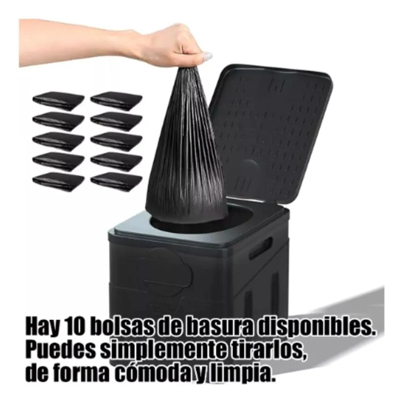 BAÑO QUIMICO PORTATIL DE 20 LITROS REUTILIZABLE PARA CAMPING Y EXTERIORES - 2
