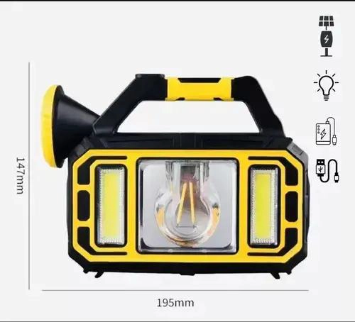 LINTERNA LED RECARGABLE CON ENERGIA SOLAR Y PUERTO USB INTEGRADA - 2