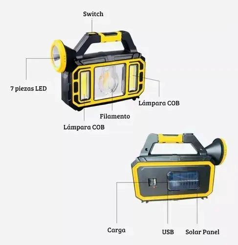LINTERNA LED RECARGABLE CON ENERGIA SOLAR Y PUERTO USB INTEGRADA - 3