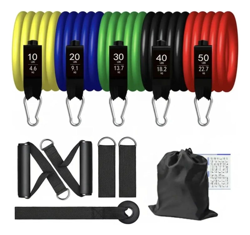 SET DE BANDAS ELASTICAS DE RESISTENCIA PARA EJERCICIOS CON 150 LIBRAS - 1