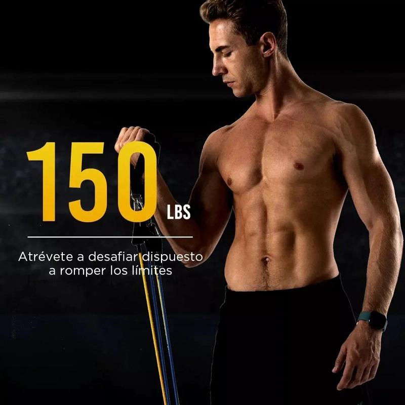 BANDAS ELASTICAS DE RESISTENCIA PARA EJERCICIOS CON 150 LB DE FUERZA - 5