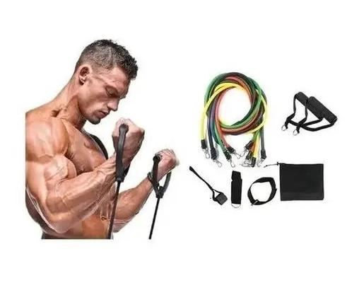 KIT COMPLETO DE BANDAS ELASTICAS PARA EJERCICIO CON 11 PIEZAS VARIADAS - 3