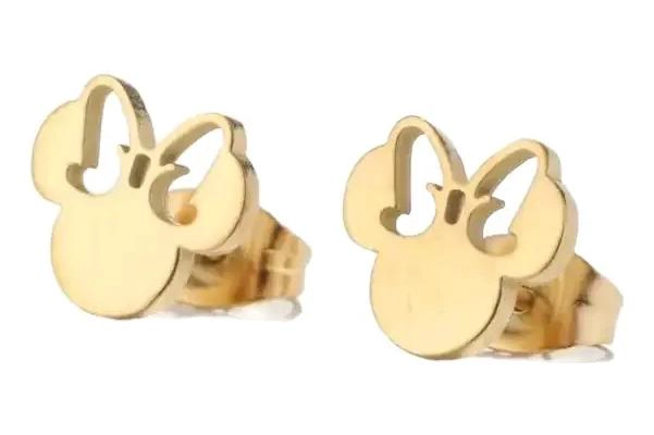 AROS DE ACERO QUIRURGICO CON DISEÑO DE MINNIE MOUSE IMPORTADOS - 1