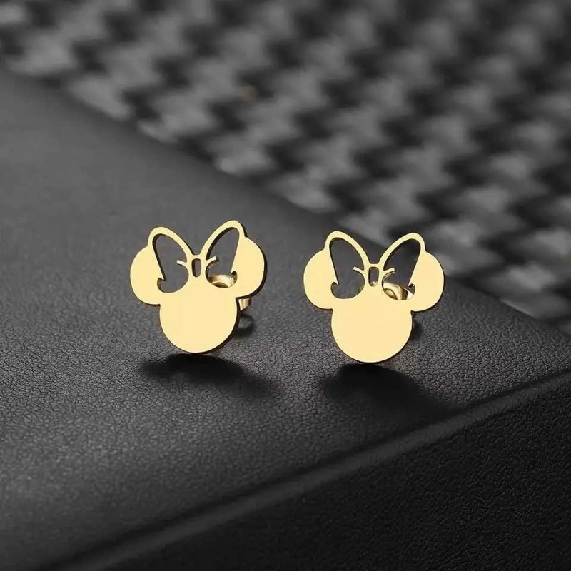 AROS DE ACERO QUIRURGICO CON DISEÑO DE MINNIE MOUSE IMPORTADOS - 3