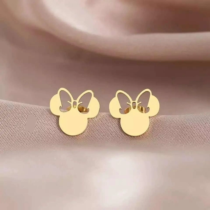 AROS DE ACERO QUIRURGICO CON DISEÑO DE MINNIE MOUSE IMPORTADOS - 4