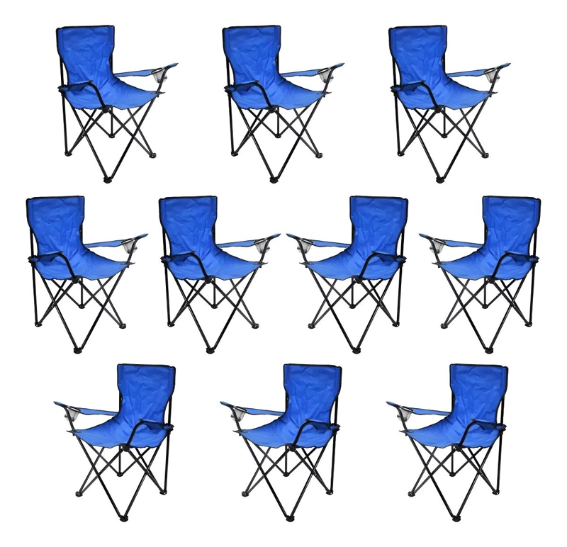 CONJUNTO DE 10 SILLAS PLEGABLES PARA CAMPING, PLAYA Y PESCA - 1