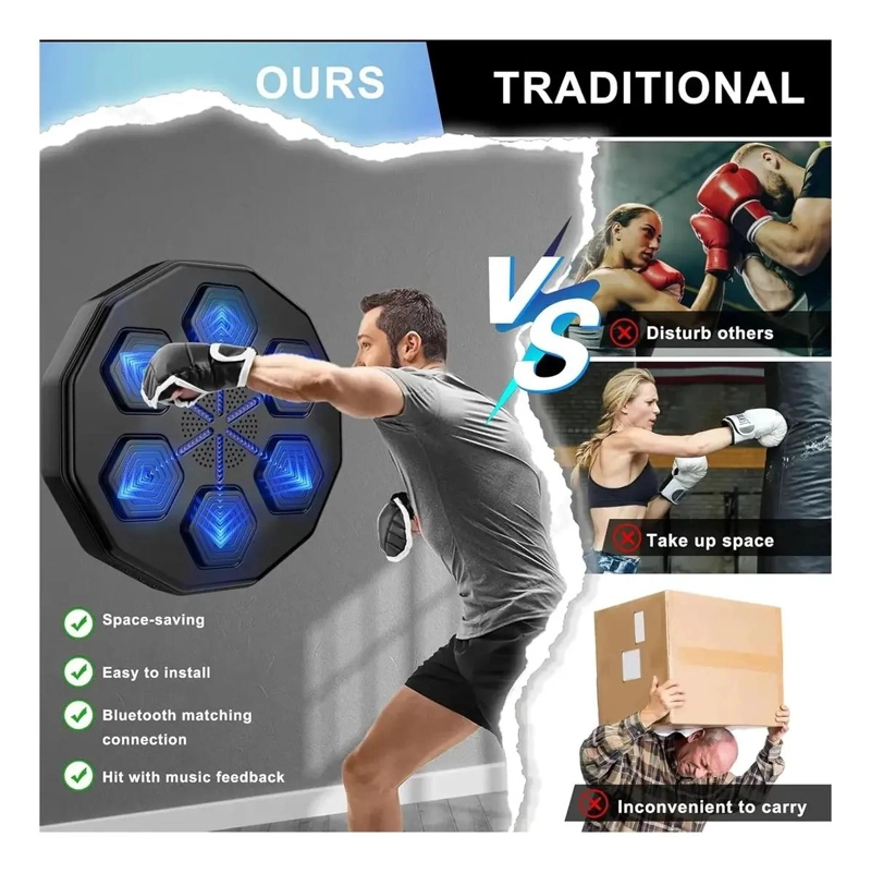 MAQUINA DE BOXEO CON GUANTES Y CONEXION BLUETOOTH PARA ARTES MARCIALES - 5