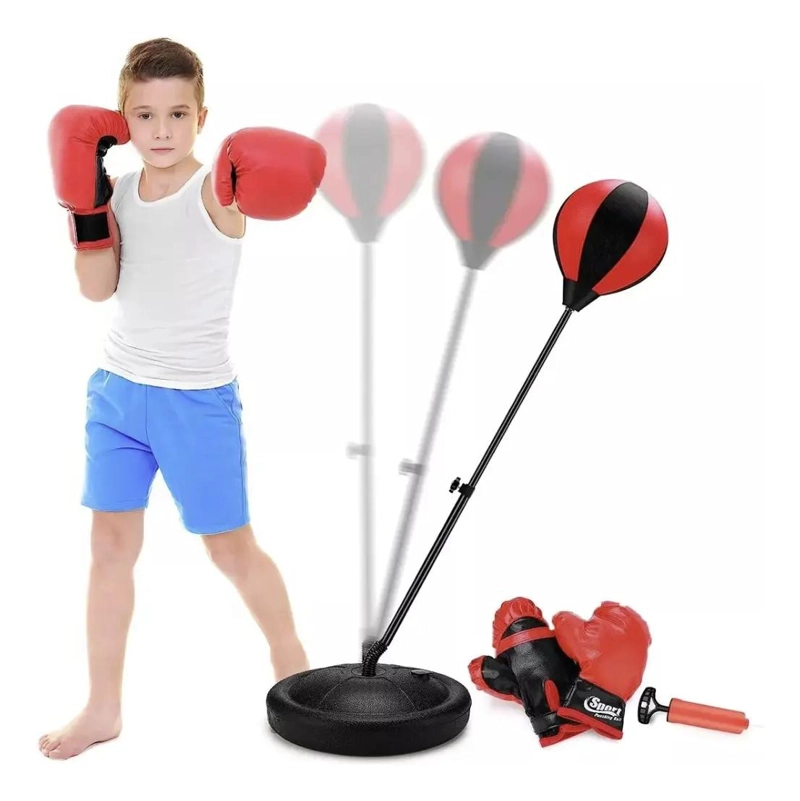 SET DE ENTRENAMIENTO DE BOXEO PARA NIÑOS CON BALON Y BASE ESTABLE - 2