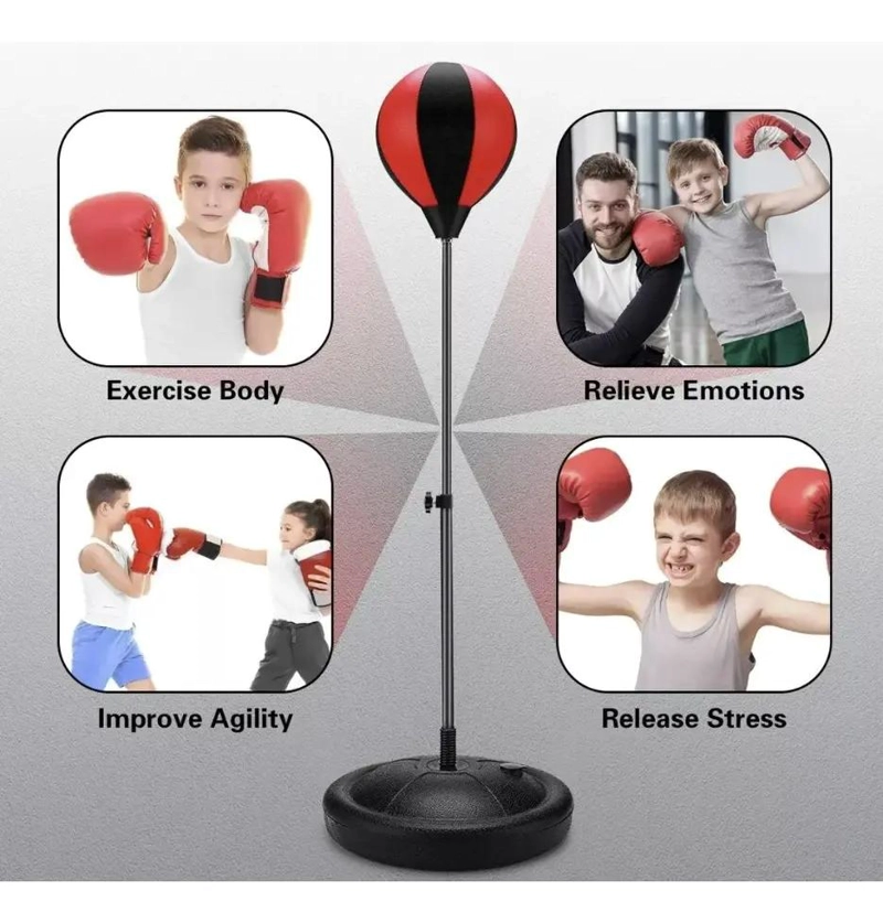 SET DE ENTRENAMIENTO DE BOXEO PARA NIÑOS CON BALON Y BASE ESTABLE - 3