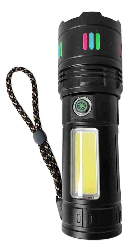 LINTERNA TACTICA RECARGABLE CON LUZ LED DE ALTA POTENCIA Y LARGO ALCANCE - 1