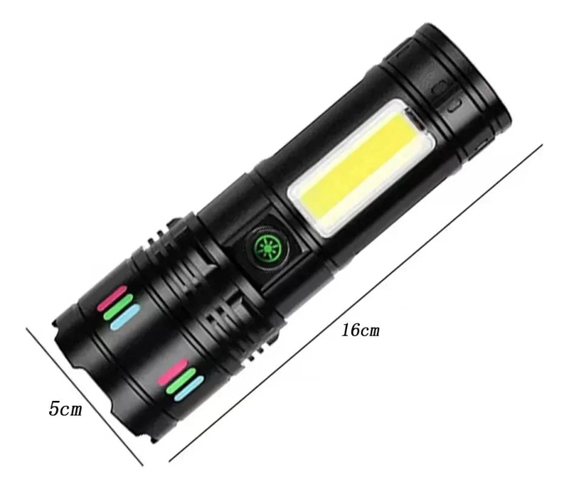 LINTERNA TACTICA RECARGABLE CON LUZ LED DE ALTA POTENCIA Y LARGO ALCANCE - 5