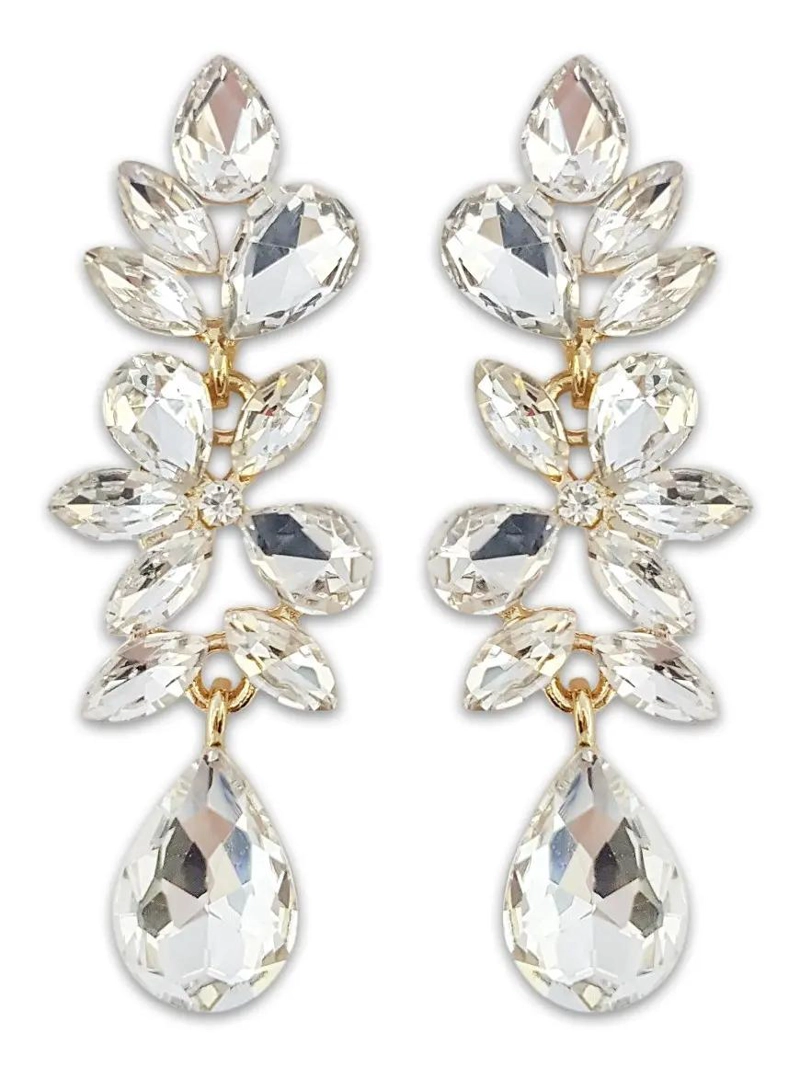 AROS DE FANTASIA CON CRISTALES PARA FIESTA ELEGANTES - 1