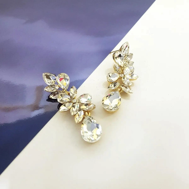 AROS DE FANTASIA CON CRISTALES PARA FIESTA ELEGANTES - 2