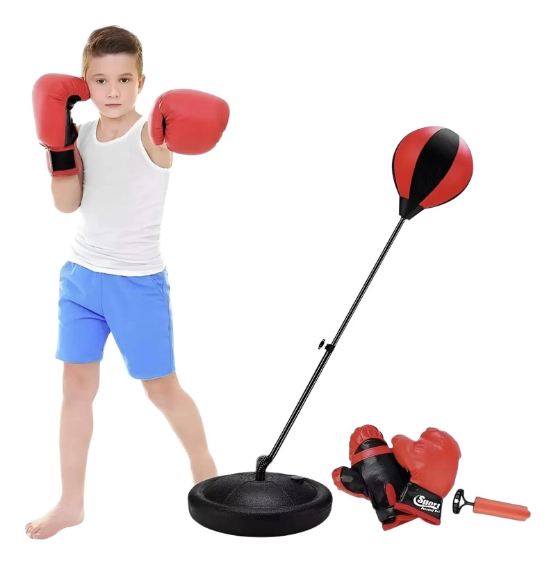 SET DE BOXEO PARA NIÑOS CON ALTURA AJUSTABLE Y ACCESORIOS INCLUIDOS - 1