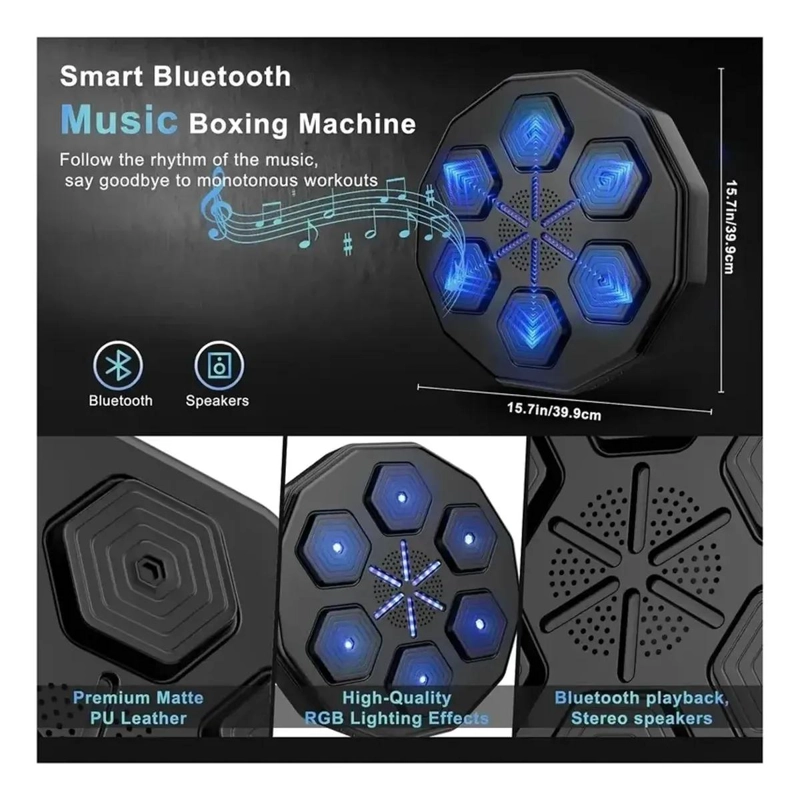 MAQUINA DE BOXEO CON FUNCION MUSICAL Y CONEXION BLUETOOTH CON GUANTES INCLUIDOS - 2
