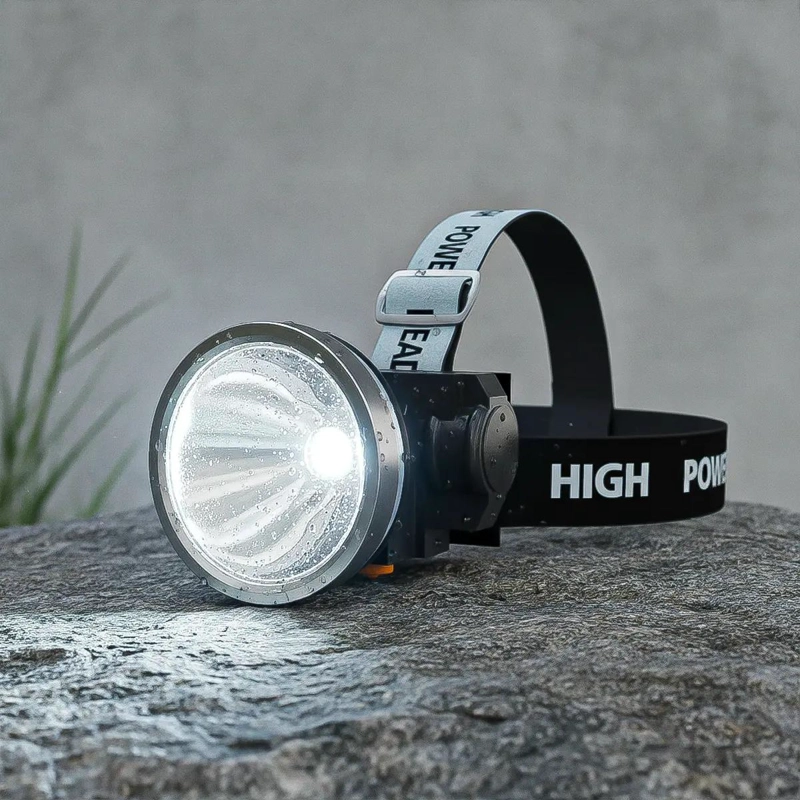 LINTERNA FRONTAL RECARGABLE CON LUZ LED POTENTE Y AJUSTABLE - 1
