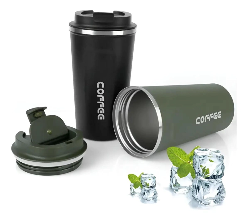 VASO TE RMICO PORTATIL DE ACERO INOXIDABLE CON DOBLE CAPA PARA CAFE - 1