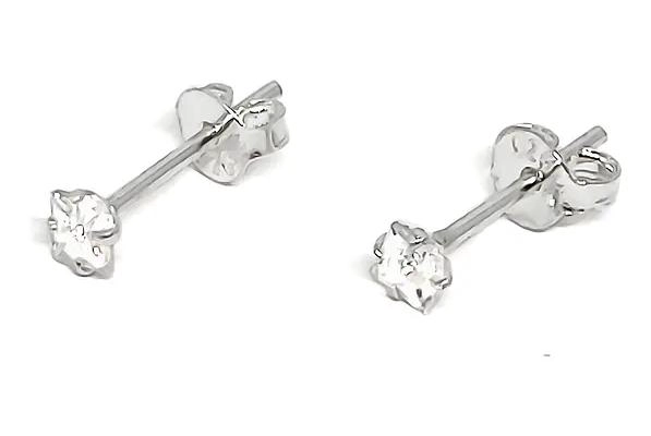 AROS DE PLATA FINA 925 CON CIRCON MINI DE 3 MM PARA MUJER O NIÑA - 2
