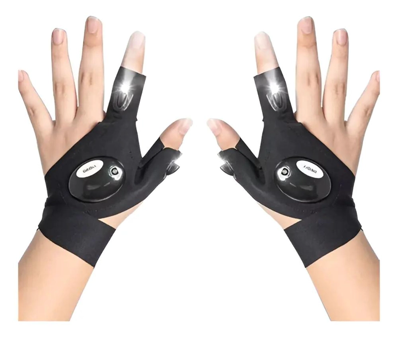 GUANTES CON LINTERNA LED INTEGRADAS PARA USO EN AUTO, PESCA Y EMERGENCIAS - 1