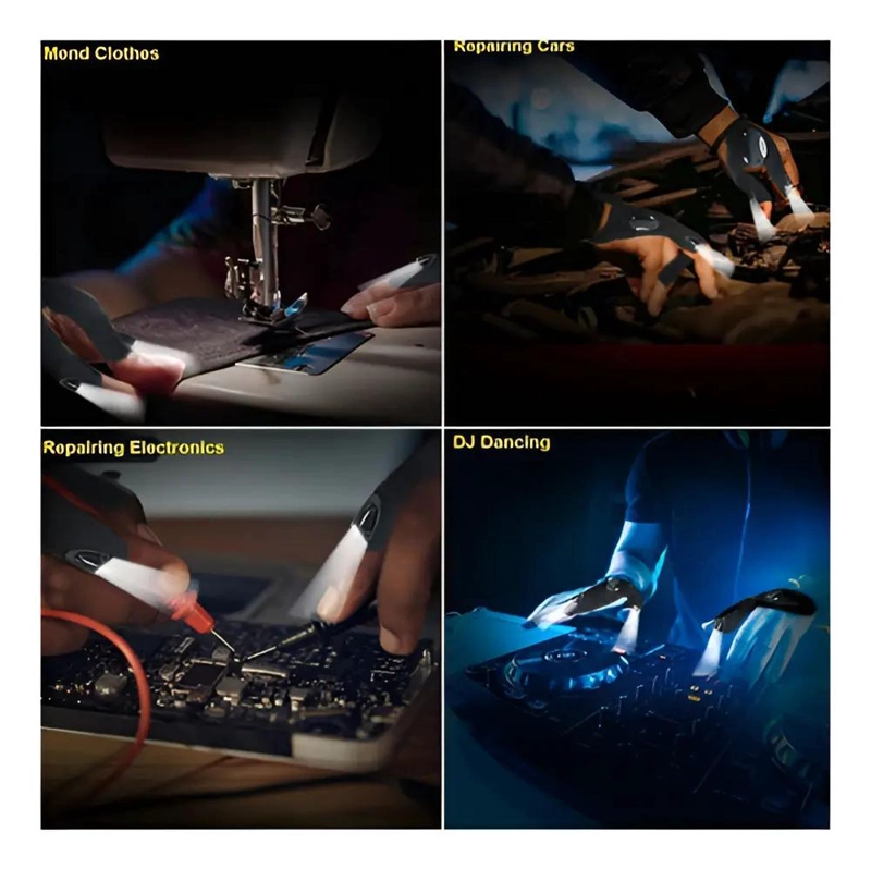 GUANTES CON LINTERNA LED INTEGRADAS PARA USO EN AUTO, PESCA Y EMERGENCIAS - 5