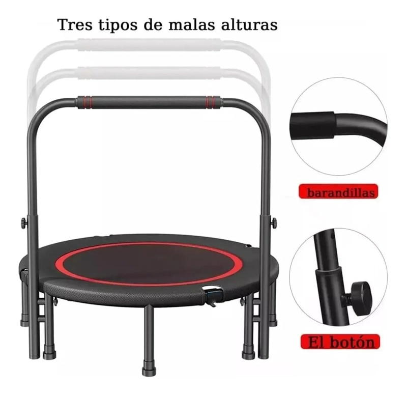 TRAMPOLIN PLEGABLE PARA EJERCICIO AEROBICO CON LIGAS FITNESS DE 100 CM - 3