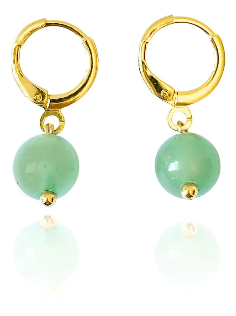 AROS ARGOLLA DE JADE DE 8 MM CON BAÑO DE ORO 18K - 1