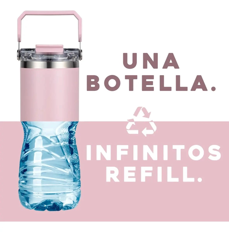 VASO TE RMICO DE ACERO INOXIDABLE CON DISEÑO VELVET Y TAPA SEGURA - 1