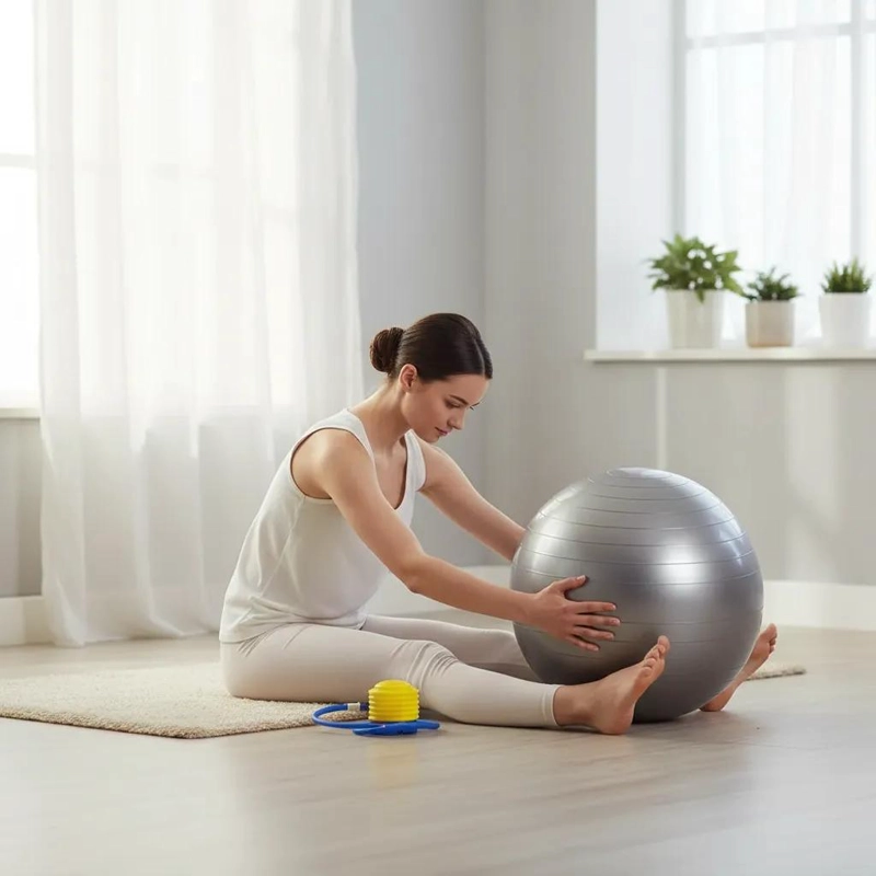 BALON DE PILATES DE 45 CM PARA EJERCICIOS DE TONIFICACION Y EQUILIBRIO - 3