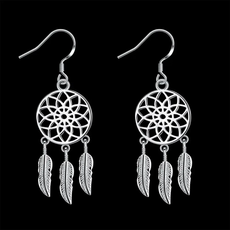 PENDIENTES COLGANTES ATRAPASUEÑOS EN PLATA 925 CON DISEÑO DELICADO - 4
