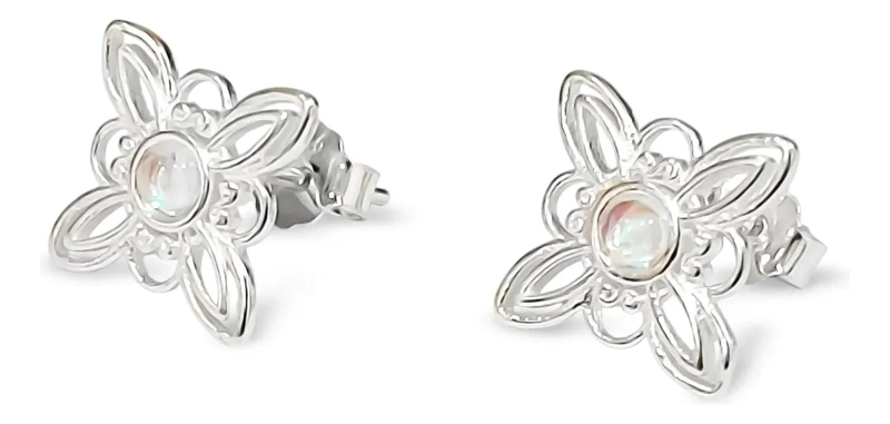 AROS CON DISEÑO DE NUDO TORNASOL EN PLATA FINA 925 - 2