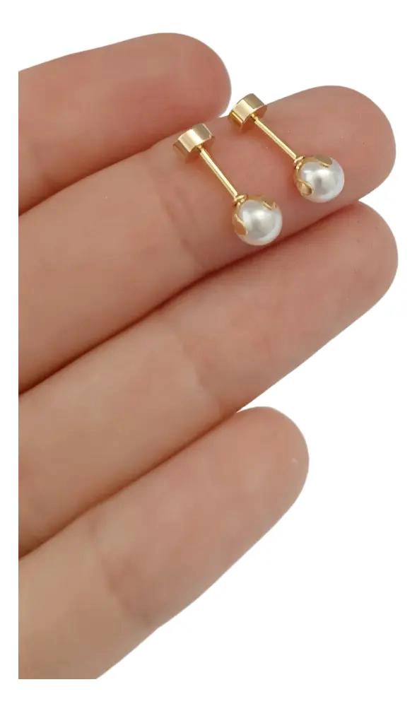 AROS DE PERLAS PARA BEBE  EN ACERO INOXIDABLE CON CIERRE ATORNILLADO - 4