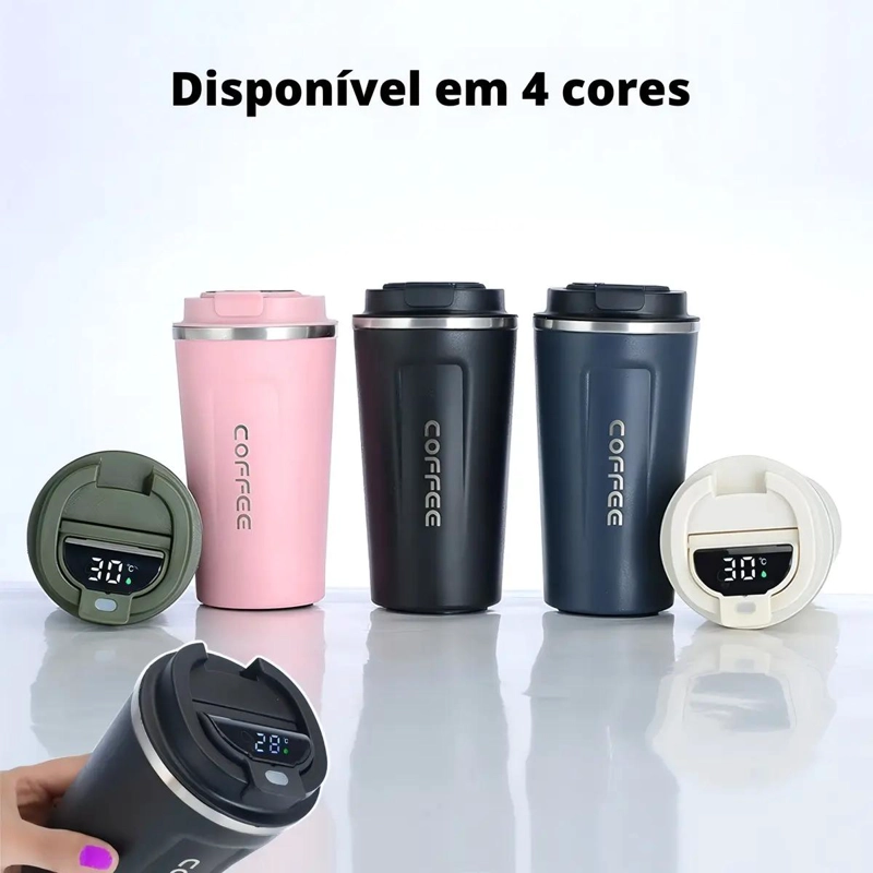 TAZA TE RMICA PARA CAFE  Y CERVEZA CON TERMOMETRO INTEGRADA COLOR NEGRO - 3