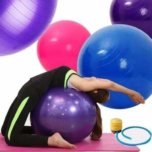 PELOTA DE EJERCICIO DE 75 CM CON INFLADOR PARA YOGA Y PILATES - 4