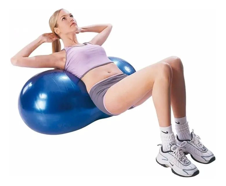 BALON DE PILATES Y YOGA CON DISEÑO TIPO MANI 90X45 CM - 4