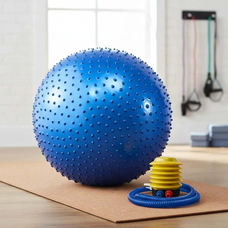 PELOTA DE PILATES ERIZO DE 65 CM PARA YOGA CON BOMBIN INCLUIDO - 1