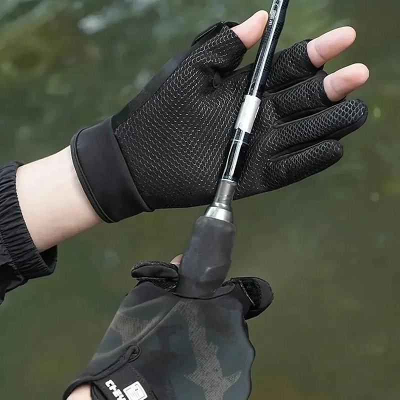 GUANTES DE PESCA IMPERMEABLES CON TAPA EN DEDOS Y ANTIDESLIZANTE - 2