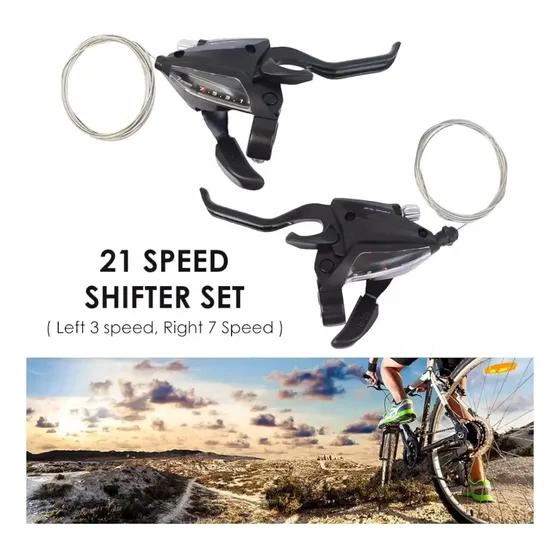 JUEGO DE CAMBIOS SHIFTER Y MANILLAS DE FRENO PARA BICICLETA 3X8 VELOCIDADES - 6