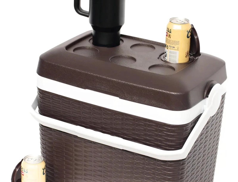 NEVERA PORTATIL DE 35 LITROS CON DISEÑO DE RATAN PARA CAMPING - 4