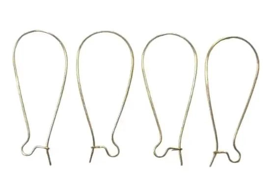 GANCHO DE ACERO DORADO PARA AROS DE 4 CM CON 25 PARES - 1