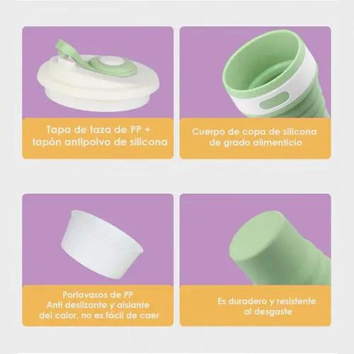 VASO TE RMICO PLEGABLE PORTATIL PARA CAFE  CON CIERRE HERME TICO - 4