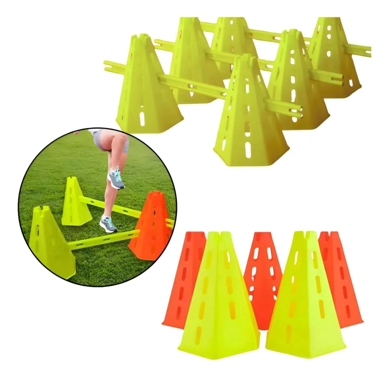 CONOS HEXAGONALES DE ENTRENAMIENTO PARA FUTBOL CON BARRAS DE 80 CM - 1