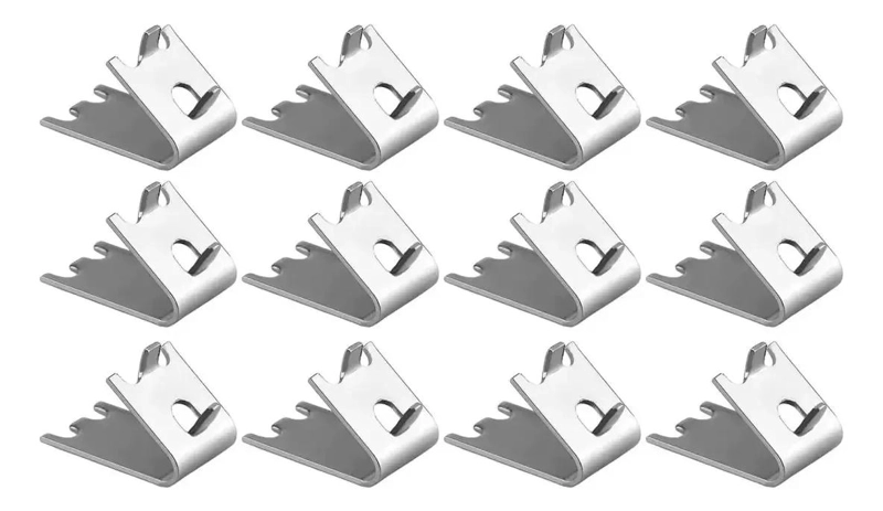 SET DE 12 GANCHOS METALICOS PARA SOPORTE DE COOLER EN COLOR PLATEADO - 1