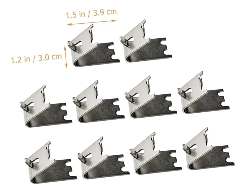 SET DE 12 GANCHOS METALICOS PARA SOPORTE DE COOLER EN COLOR PLATEADO - 3